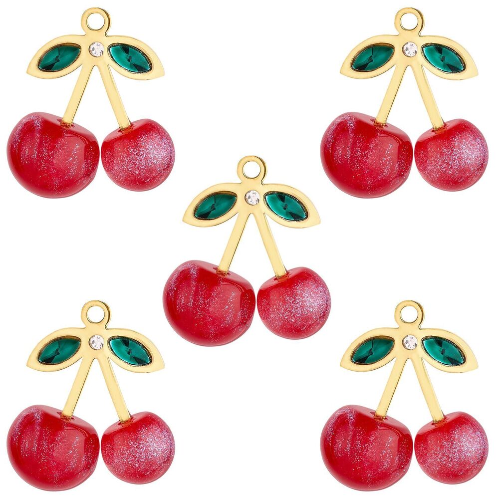 2873 5Pcs Large Strawberry Charms for Jewelry Making Bulk Cute Charms